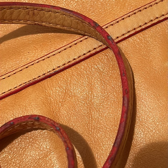 🍊Banana Republic Classic Leather Orange Shoulder Bag Tote - Picture 10 of 16